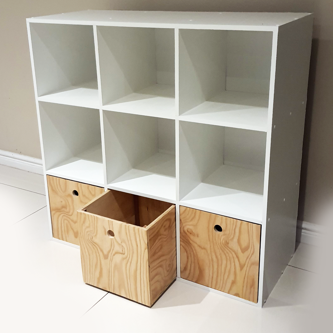 3 x 3 Montessori Shelf- 1.0m Wide with boxes