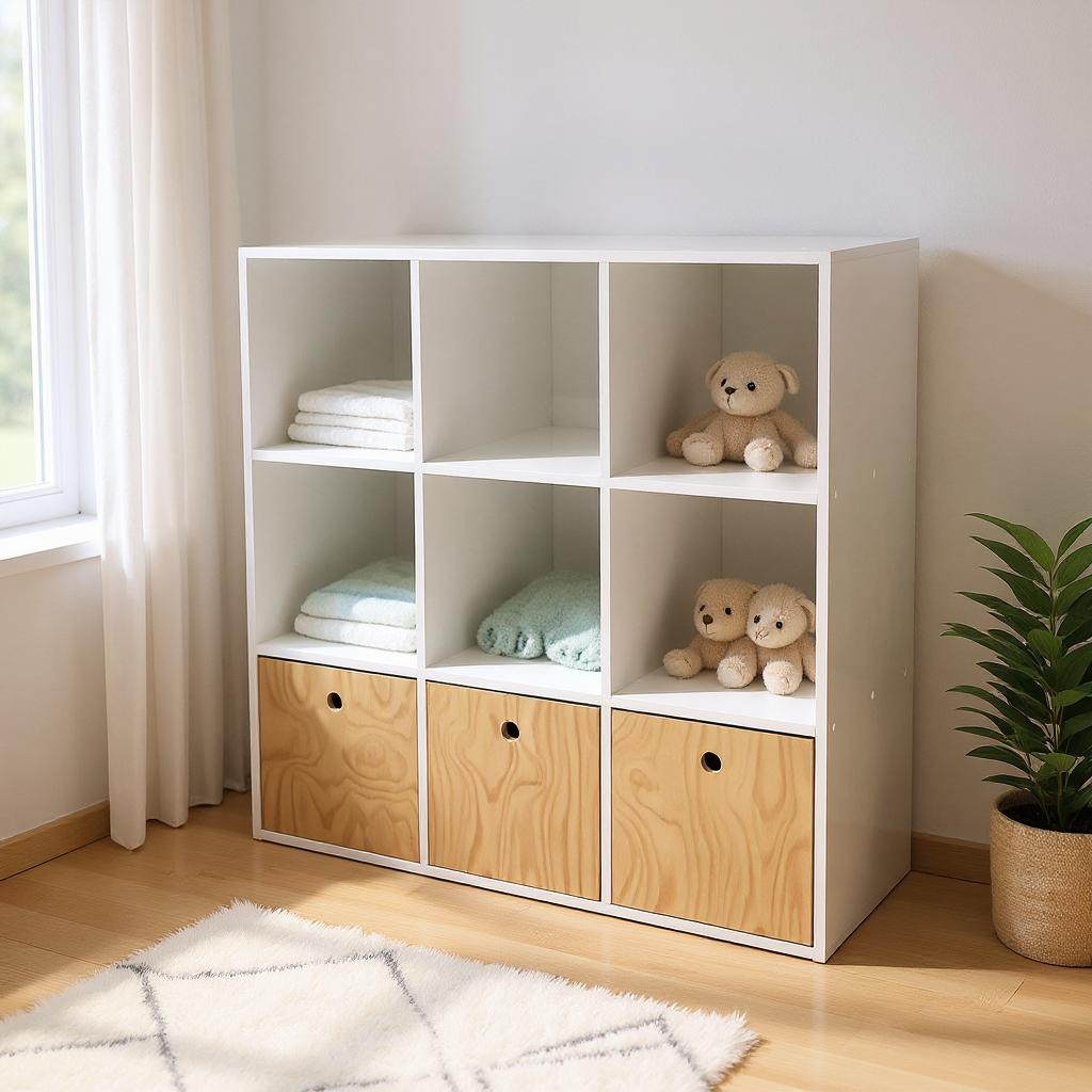 3 x 3 Montessori Shelf- 1.0m Wide with boxes