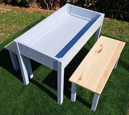 Storage Table with Benches