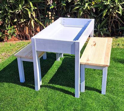 Storage Table with Benches