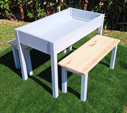 Storage Table with Benches