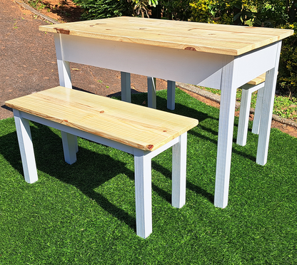 Storage Table with Benches